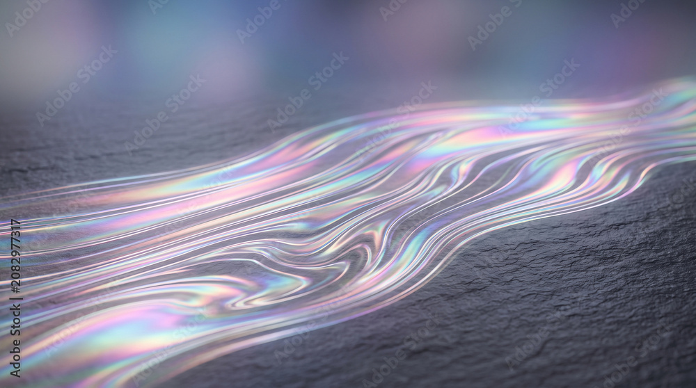 Naklejka premium Luxury premium holographic iridescent film surface abstract texture background for branding and product photography