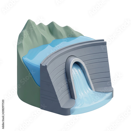 Dam and water flow diagram
