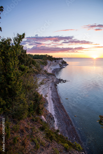 Denmark Møns Klint is a 6 km stretch of limestone and chalk cliffs along the eastern coast of the Danish island of Møn in the Baltic Sea