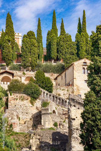  Architectural fragment in the old town of Verona, Italy   