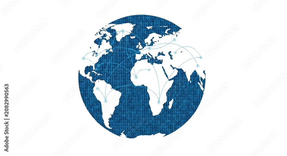 Obraz premium A blue and white globe represents Earth from a side view in space