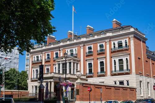 Canvas Print London - 07 11 2022: Hertford House historic brick and stone façade