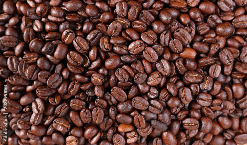 Obraz premium View of coffee beans on the table