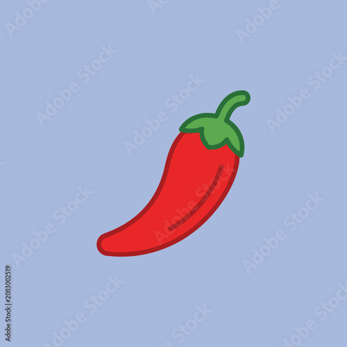 A simple illustration of a bright red spicy chili pepper icon