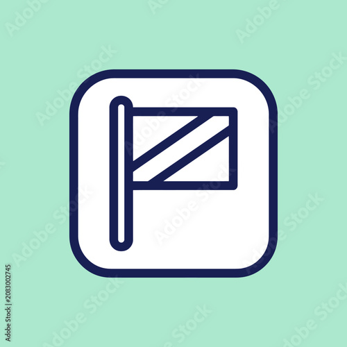 A simple flat icon featuring a flag inside a rounded square
