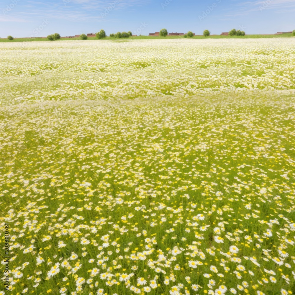 Fototapeta premium Flower field grassland outdoors.