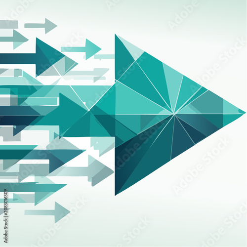 Abstract Geometric Arrow Pattern in Flat Design