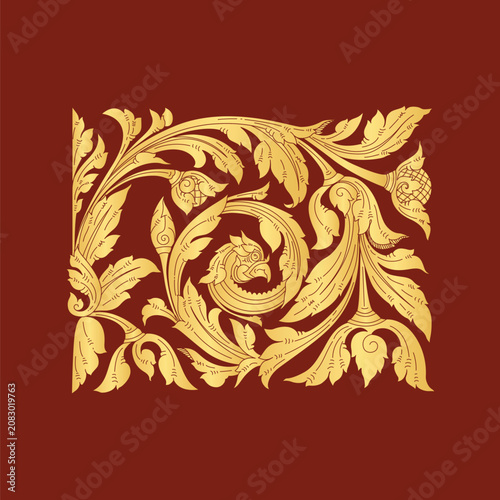 kbach Khmer phni tes vector color gold