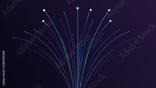 Valokuva Fiber Optic Cables Visualization A Digital Illustration With Glowing Blue Lines