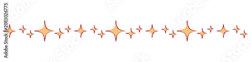 Hand Drawn Sparkle Star Divider Line Decoration