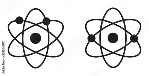 Φωτογραφία Atom Symbol Representation: A minimalist graphic depicting atomic structure with orbiting electrons