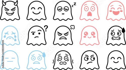 Halloween ghost emojis and reactions for spooky fun