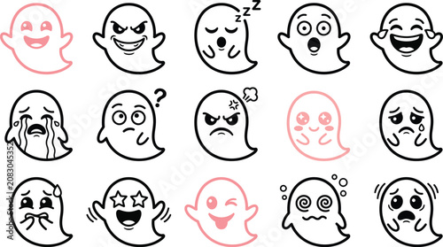 Halloween ghost emojis and reactions for spooky fun
