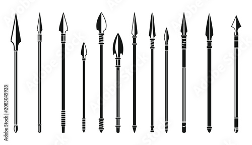 Фотография Spear Collection: A diverse array of spears, each unique in design and size
