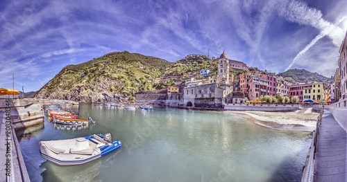 Colorful harbor of Vernazza Cinque Terre Italy
