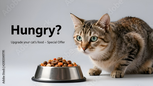 Marketing banner for upgrading cat food featuring a domestic kitten and Special Offer text
