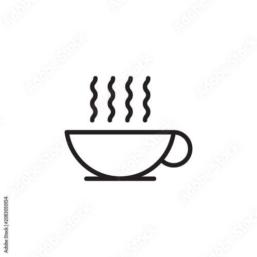 Foto Simple black outline icon coffee mug steam graphic