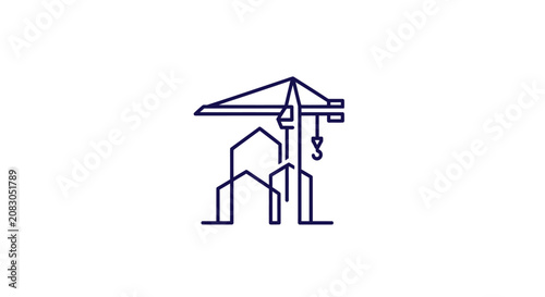 Obraz na płótnie Simple line drawing of oil pump.