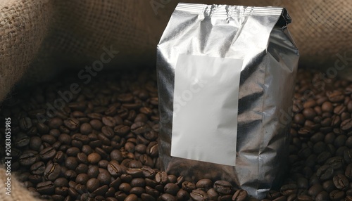 Hand Holding Empty Paper Bag in Coffee Bean Storage Close Up