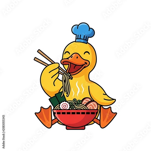 Cartoon chef holding a frying pan and spatula.