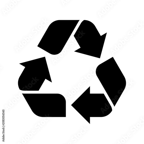 Recycle symbol icon vector on transparent background