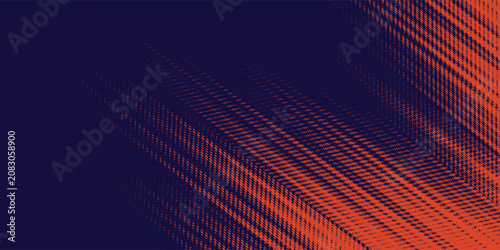 Abstract speed lines style orange color halftone banner design template. Vector illustration.