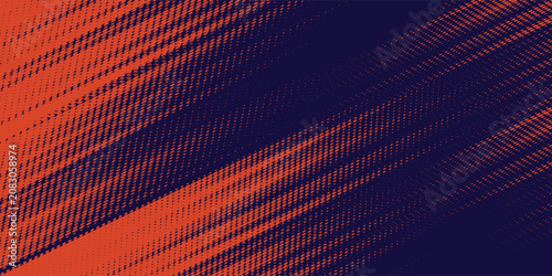 Abstract speed lines style orange color halftone banner design template. Vector illustration.