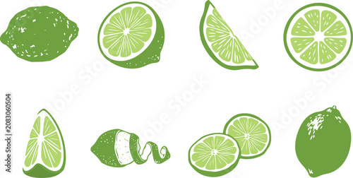 Obraz na płótnie lemon vector icons set with whole lemon, slices, and lemon peel icon illustratio
