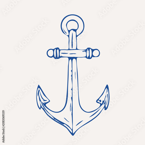 Photos Traditional ship anchor with ring, crossbar and pointed flukes