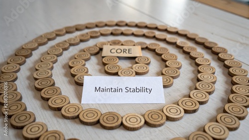 Wooden Circles Representing Core Values and Stability in a Minimalist Design for Personal Growth and Development