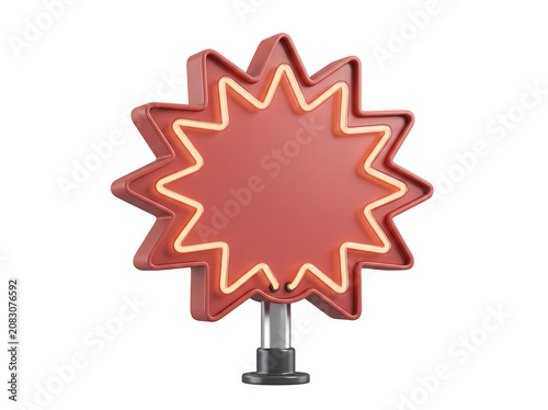 Red starburst neon sign shape
