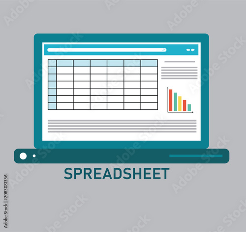 Modern Flat Web Design Template with Business Technology Devices Vector Illustration Featuring Computer Monitor Tablet Laptop Mobile Phone Charts and Website Interface
