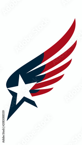 American sports team logo with star and wings.