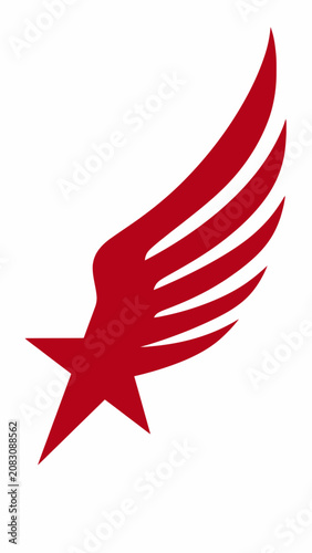 Red star wing symbol logo icon.