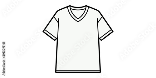Blank white v-neck t-shirt mockup for apparel design