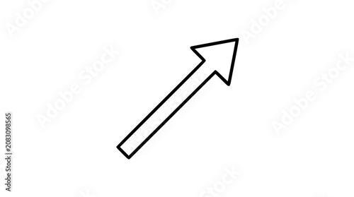 Upward trend arrow vector icon, hand-drawn black outline illustration of growth, progress and success, minimalist rising direction symbol for business finance charts, goals, strategy and momentum