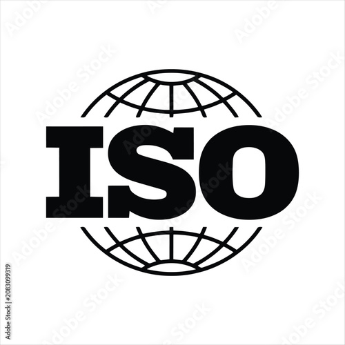 ISO Certified Quality Management System Stamp Black and White Graphic