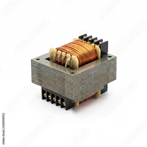 Generic electronics ribbon cable assembly isolated on white.