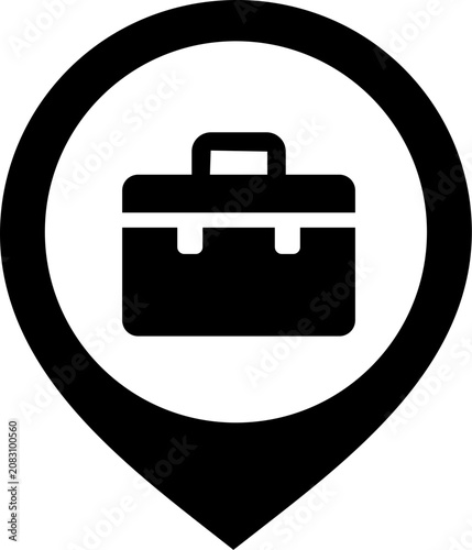 Canvas Print Career portfolio map pin icon job work profession briefcase business skill resum