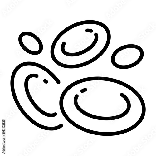 blood cells line art icon for hematology research medical consultation
