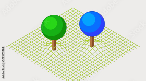 Layered area chart depicts undulating waves with grid pattern background