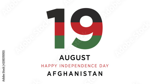 Bild auf Leinwand afghanistan independence day 19 august typography design with national flag colo