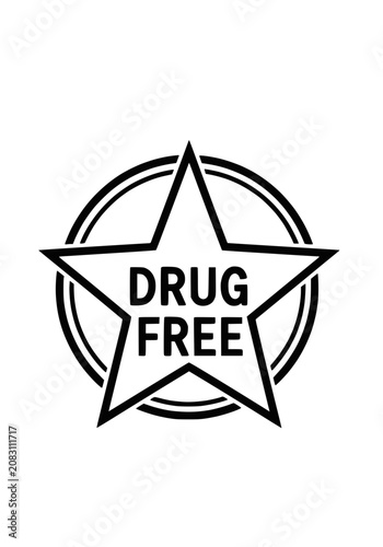 Photos Drug Free Star Icon - Symbol for Abstinence and Healthy Lifestyle