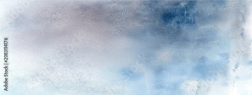 Foto Abstract textured watercolor painting evokes ethereal dreamscape, blending soft blues and purples with white washes, creating atmospheric depth and gentle artistic mood
