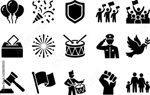Democracy and peace icons
