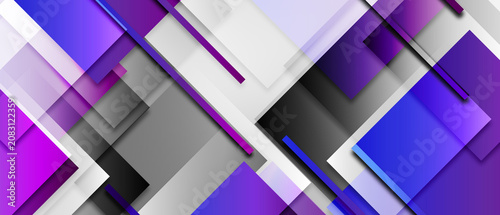  Abstract geometric background with purple and gray overlapping layers 