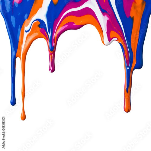 Colorful Paint Drips on Black Background
