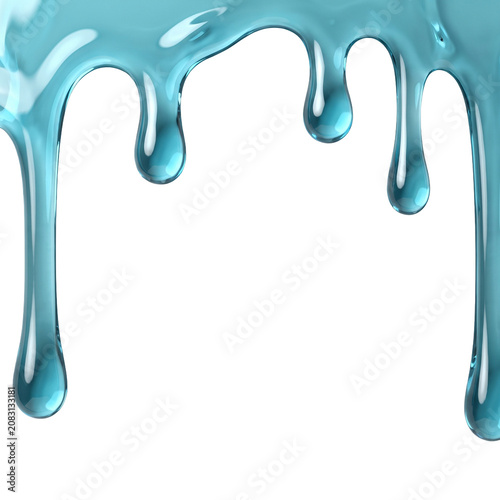 Blue Gel Dripping Border on Black Background