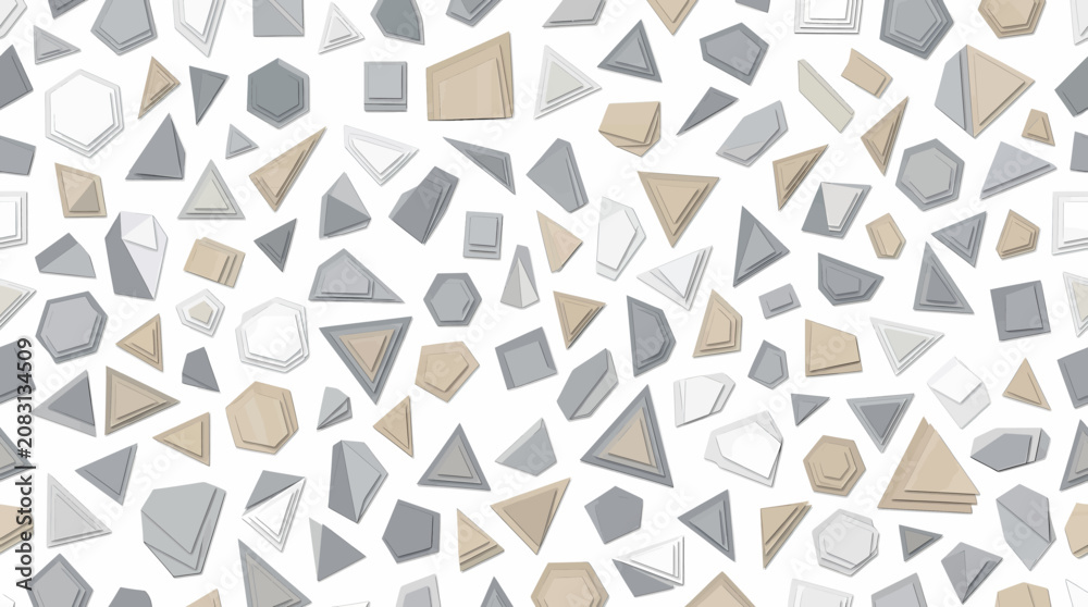 Fototapeta premium Terrazzo Pattern Background with Modern Geometric Shapes in Neutral Tones