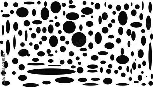 Black spots and dots pattern background